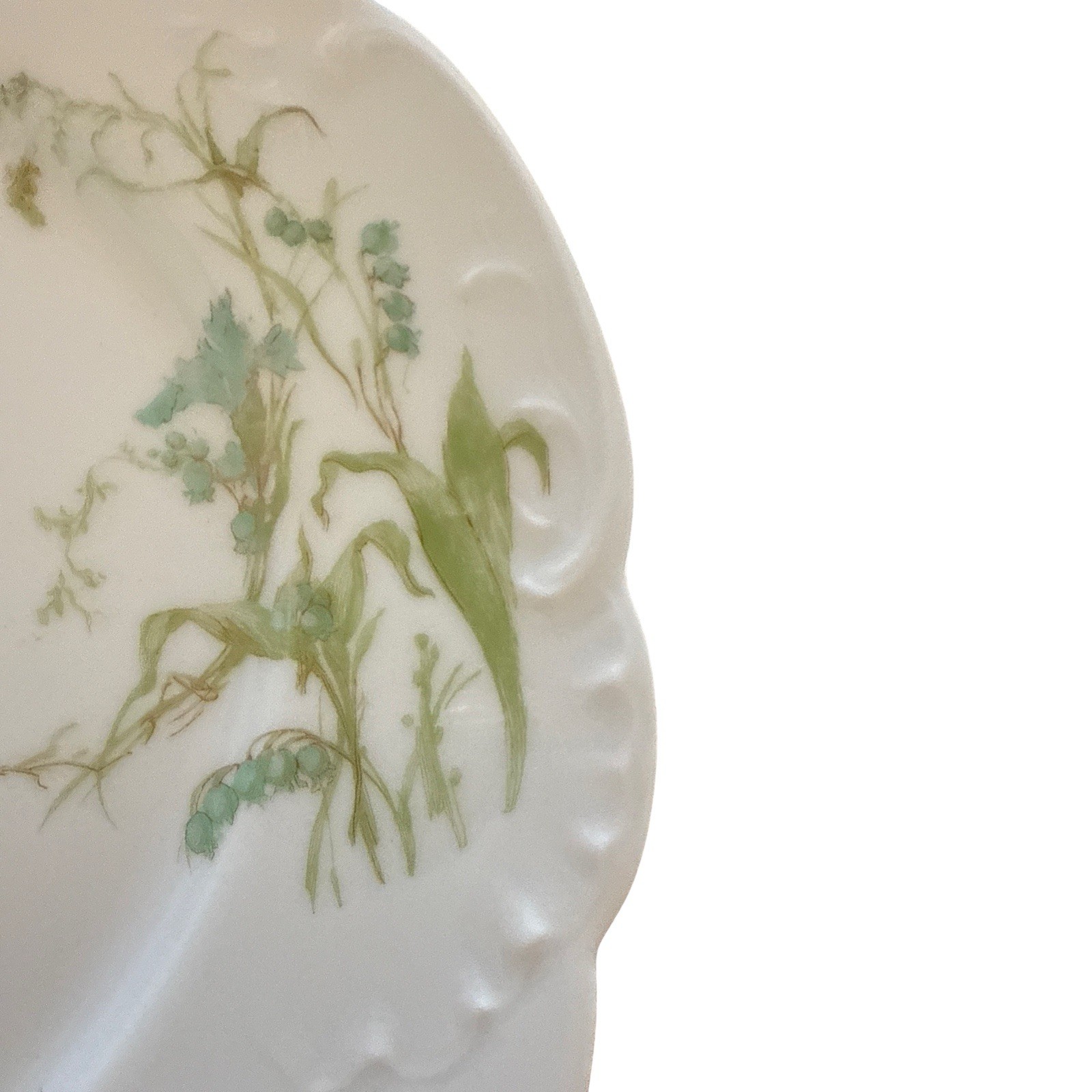 Antique Haviland Co Limoges France Blue Carnation 9.5 Dinner Plate Schleiger