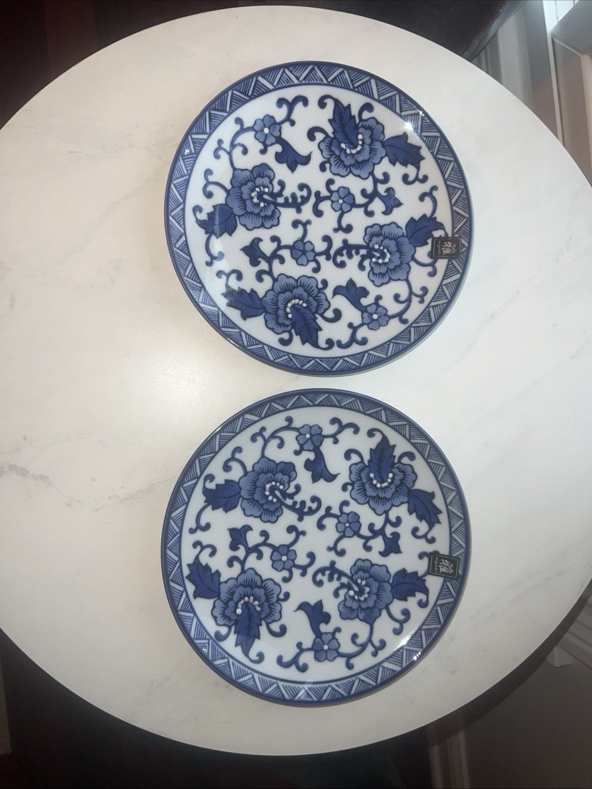 Yokohama Studio Hand Painted Miyabi Blue and White Plates Set of 2