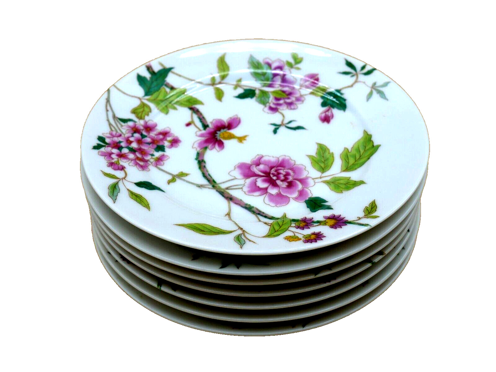 Set of 7 HEINRICH Germany Floral Dessert Plates 6.5in