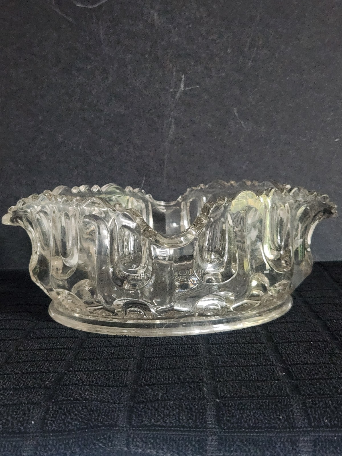 Vintage Clear Glass Bowl or Deep Dish with Fluted Top • 6¼”×6¼”×2⅞”