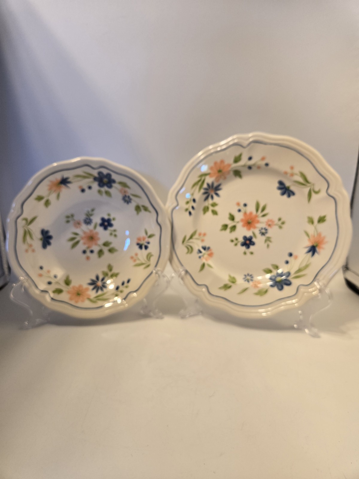 Vintage Sears Country French Ironstone 70’s #4453 Scalloped Floral Set Of 12