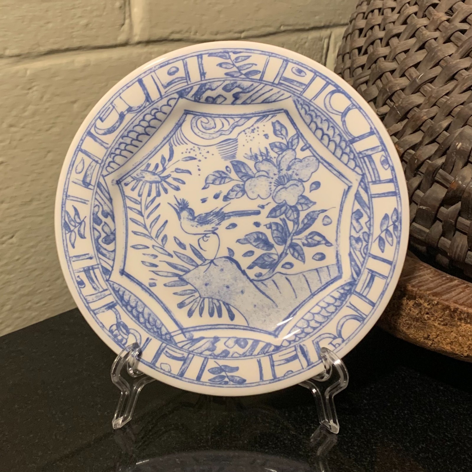 Gien Oiseau Bleu 6 1/2″ Canape or Bread Plate France Pristine Multiple Available