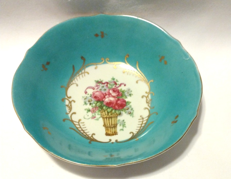 Vtg Ucagco 6″ Bowl China Made In Occupied Japan W/ Floral Design & Label B2