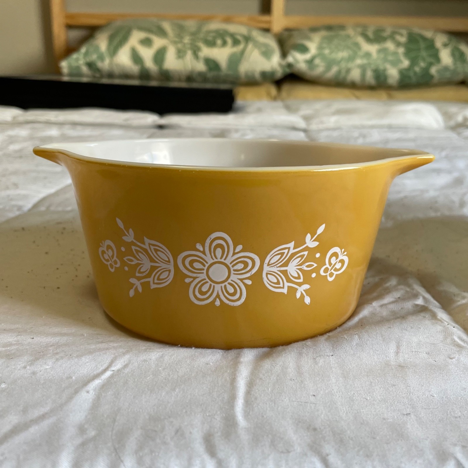 Set 3 Vintage PYREX Butterfly Gold Casserole Dishes-2.5qt, 1.5qt, 1 qt -NO Lids
