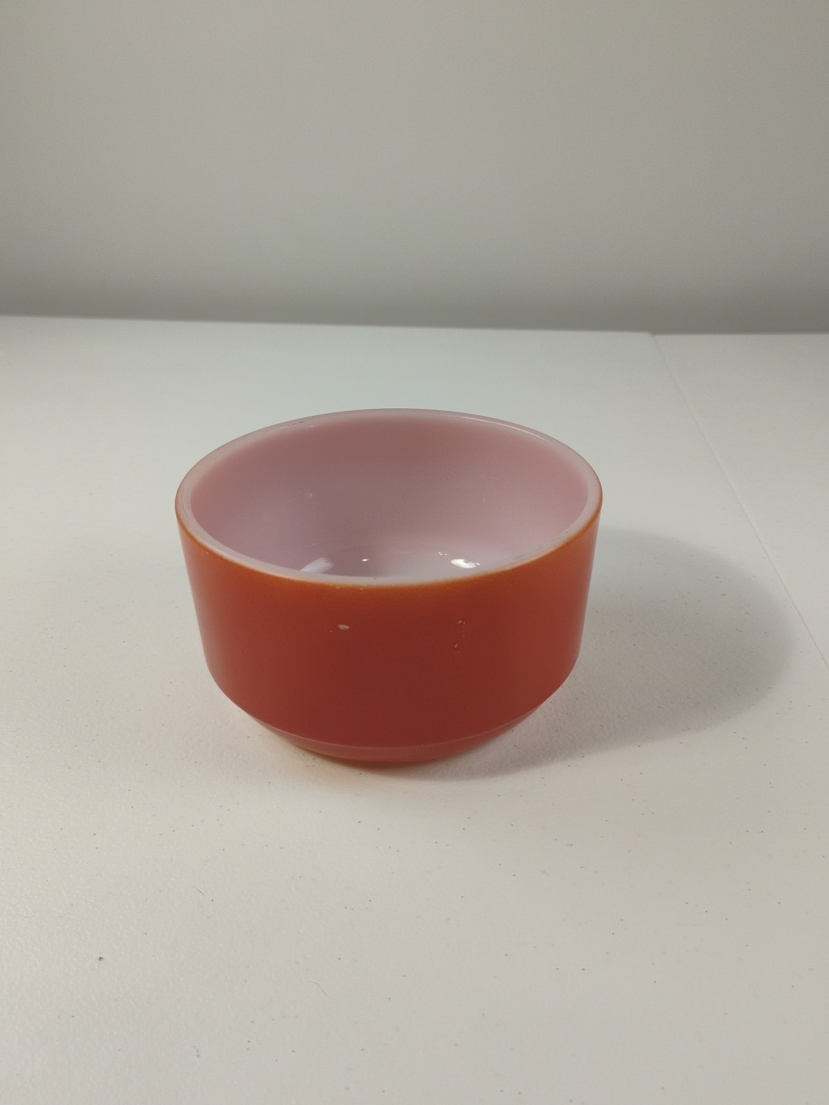 Vintage Anchor Hocking Fire-King Milk Glass Orange Small Bowl 4″ Diameter