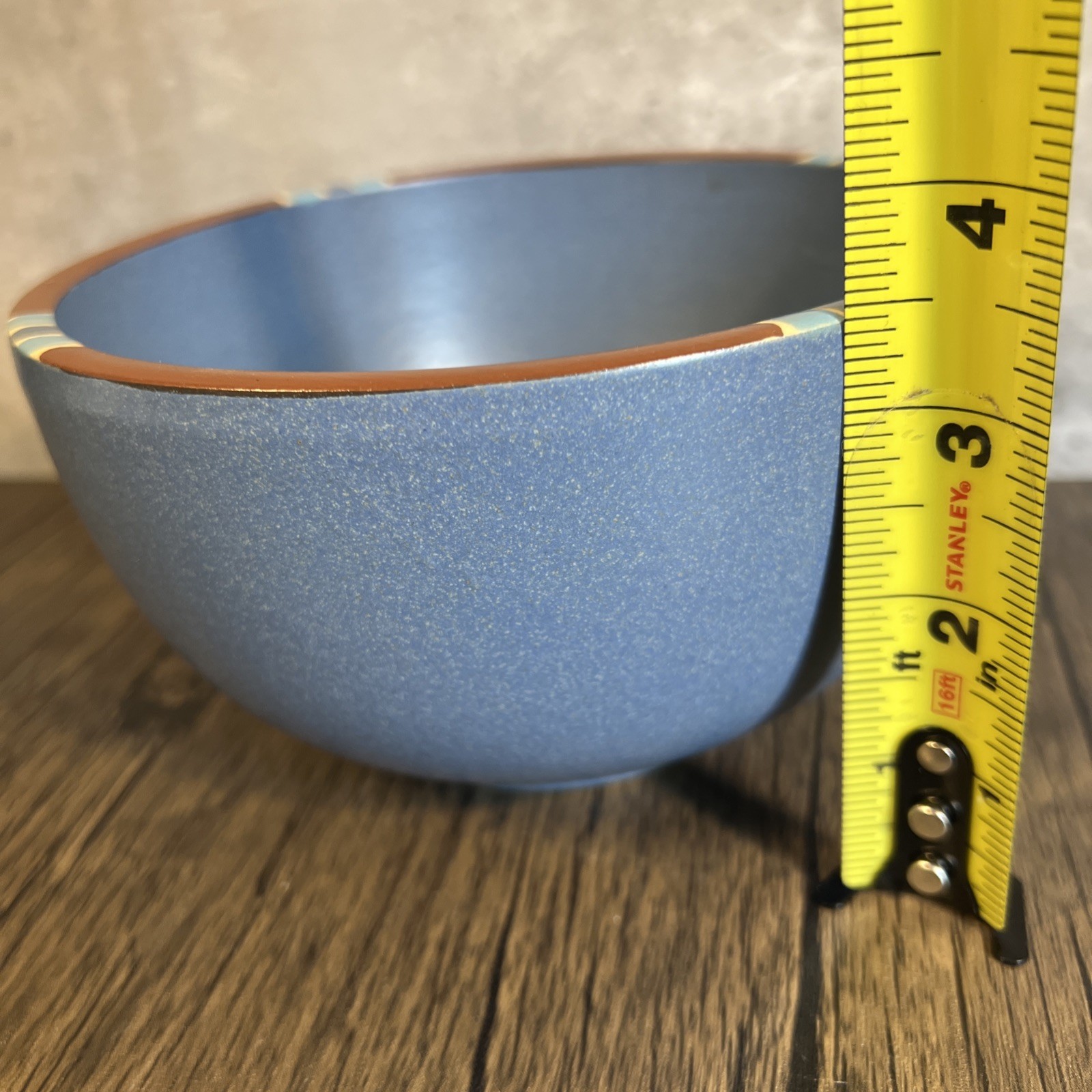 Dansk Mesa Blue Stoneware Serving Bowl 6.25 in 2 small chip see last pics