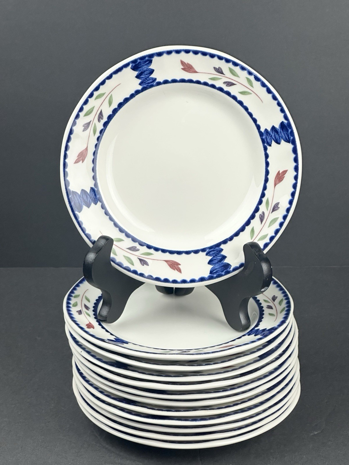 12 Adams Real English Ironstone Lancaster White Floral 6” Bread Butter Plates