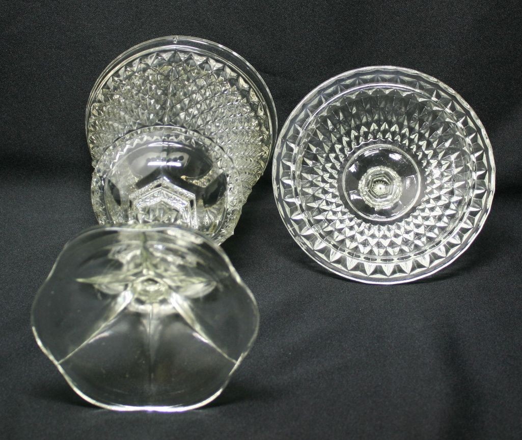 Vintage Indiana Glass Diamond Point Clear Apothecary Jar In Superb Condition