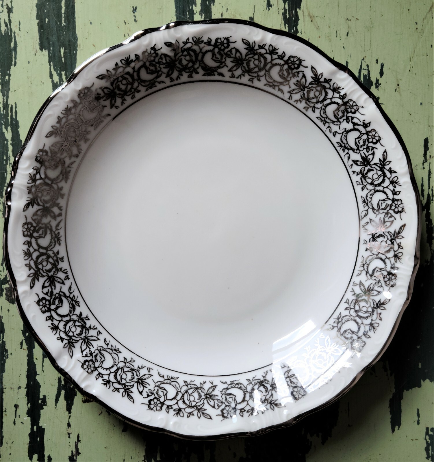 Towne Fine China Tuxedo Pattern Soup Bowl 8 in