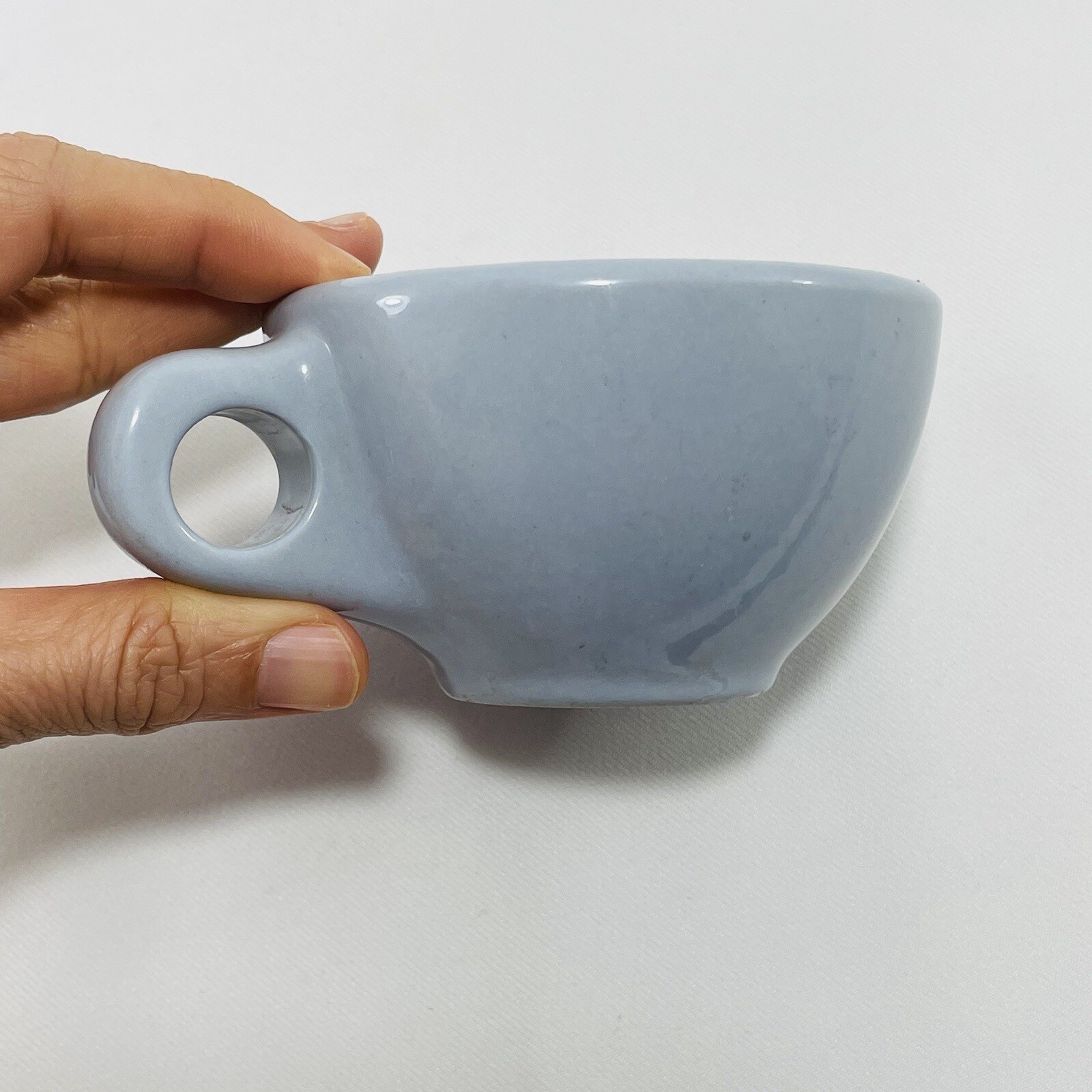 Buffalo USA China Lune Teacup Cup Espresso K12 Blue Small Short Wide Restaurant