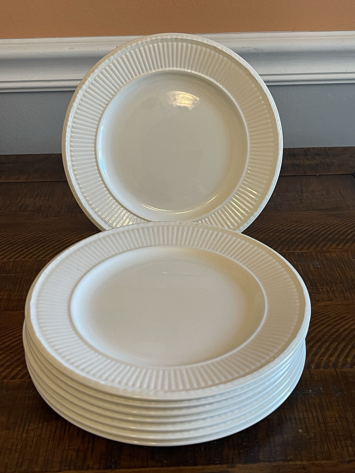 Wedgwood Edme Salad Plates ~ Set of 8 Ivory Off White Plates