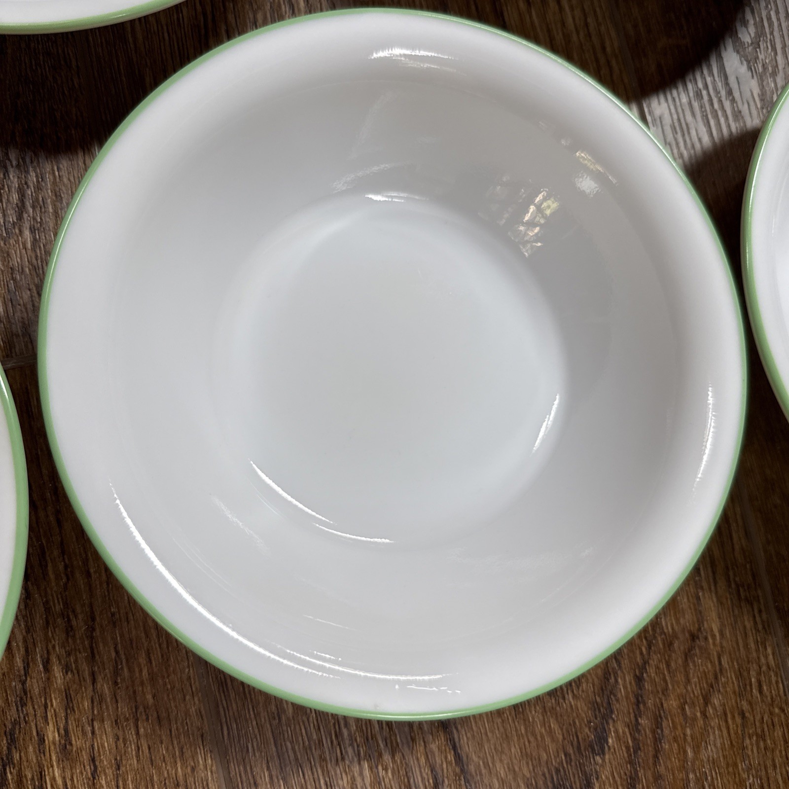 Corelle Spring Blossom Garden Ivy Green Rim Bowls 7.25″ Soup Cereal Set of 7