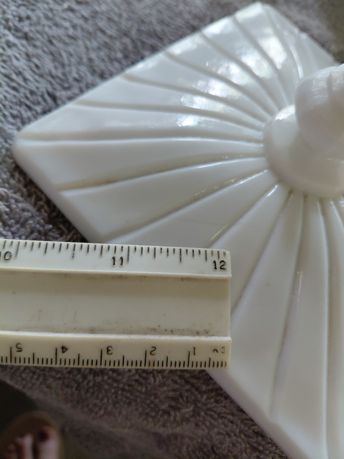 Vtg. Westmoreland Old Quilt Square Ftd. Covered Candy Milk Glass 5″