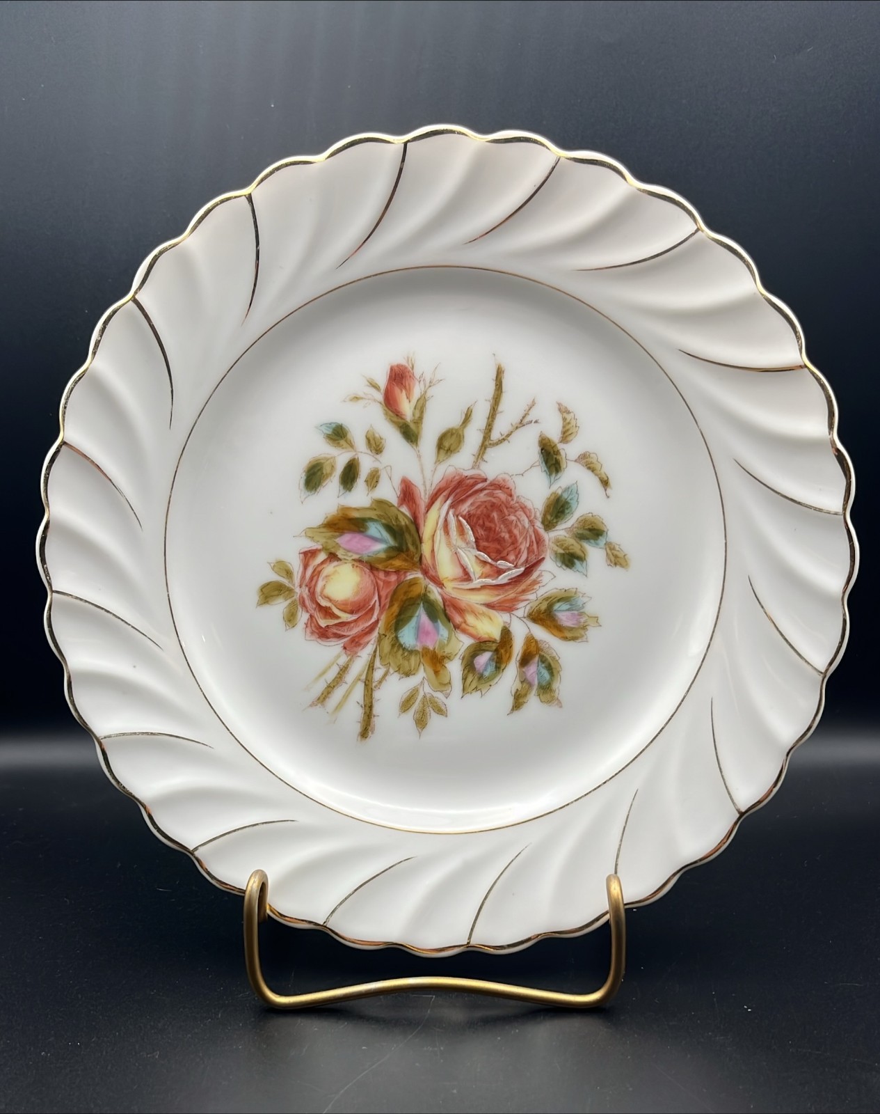 Lot of 6 Vintage Pink Flower Plates Curated Wall Décor Collection 11½ to 5″ Nice