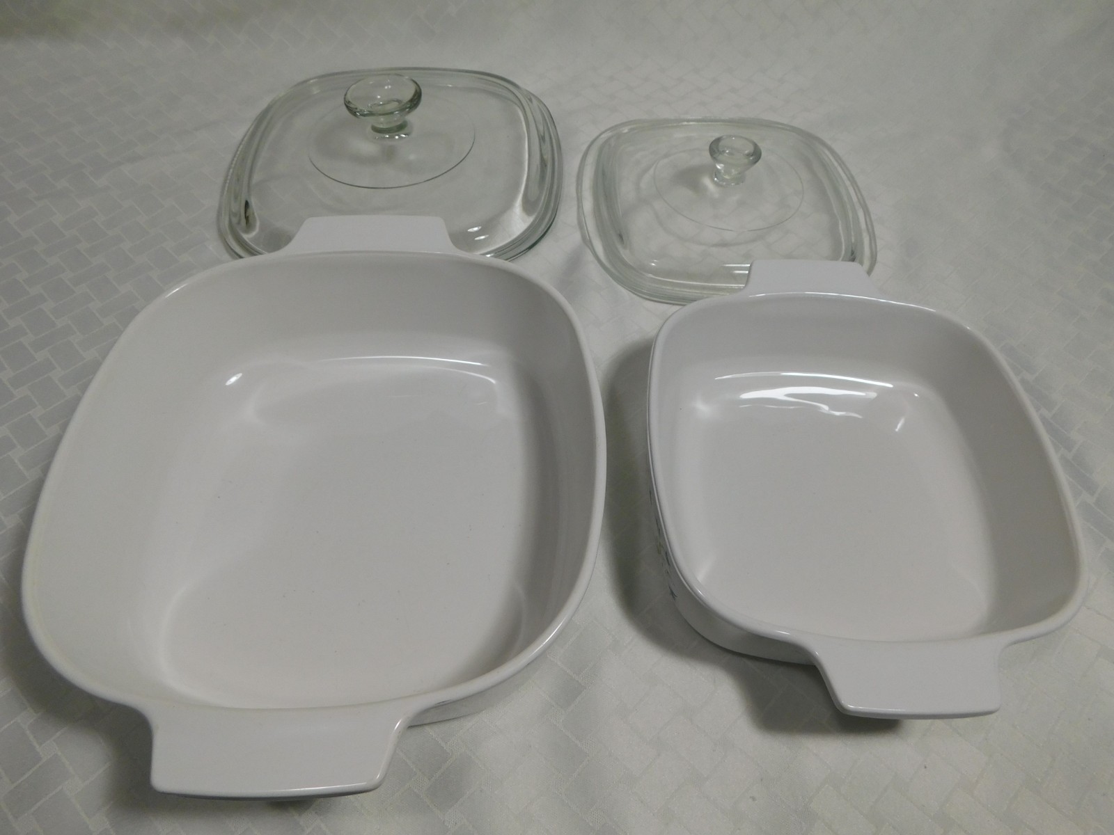 Set of 2 Vintage Corning Blue Dusk Casserole Baking Dishes with Lids, 1L &2L
