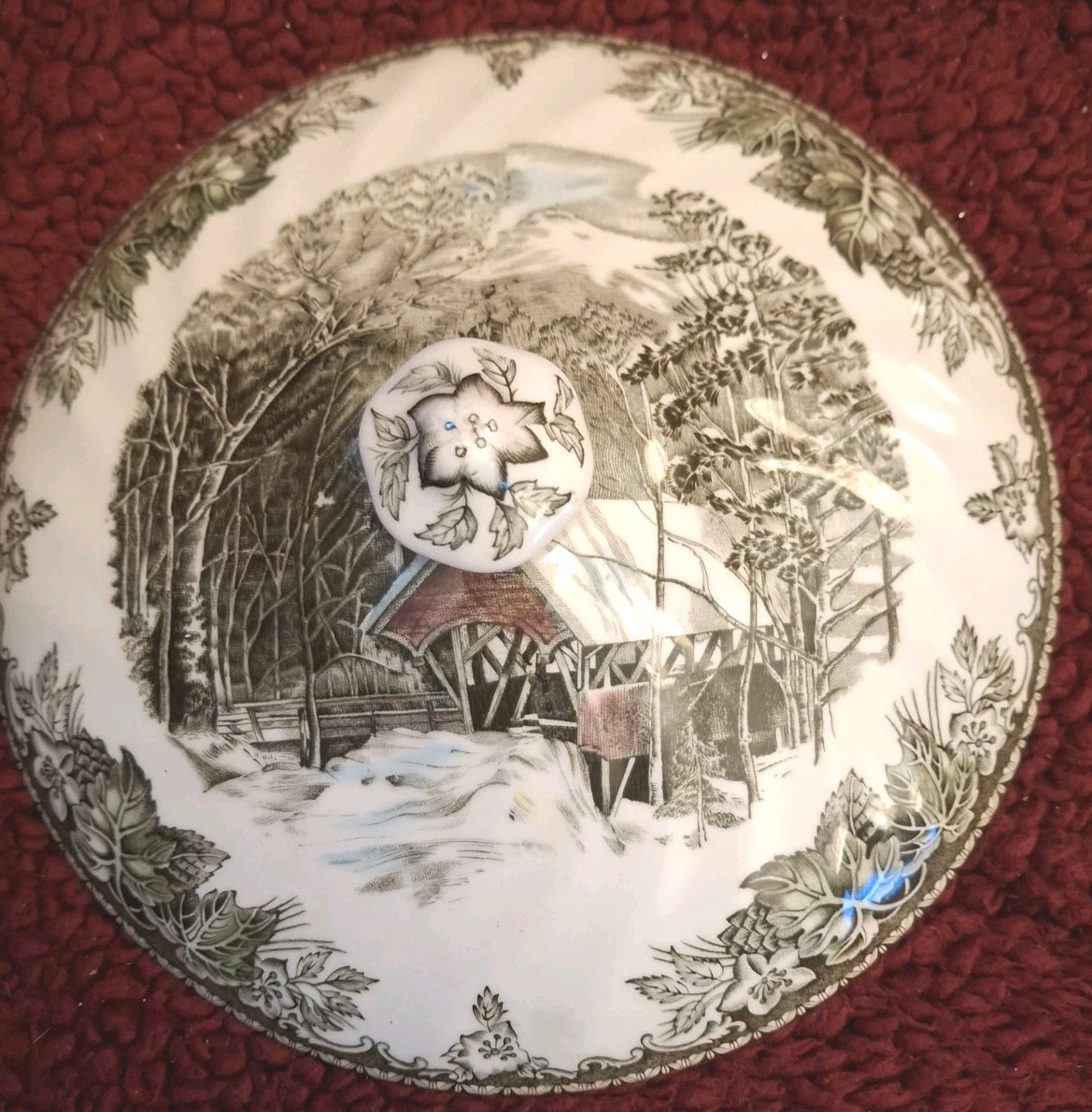 Johnson Brothers Friendly Village (Covered Bridge) Lid For Casserole 8 3/4″