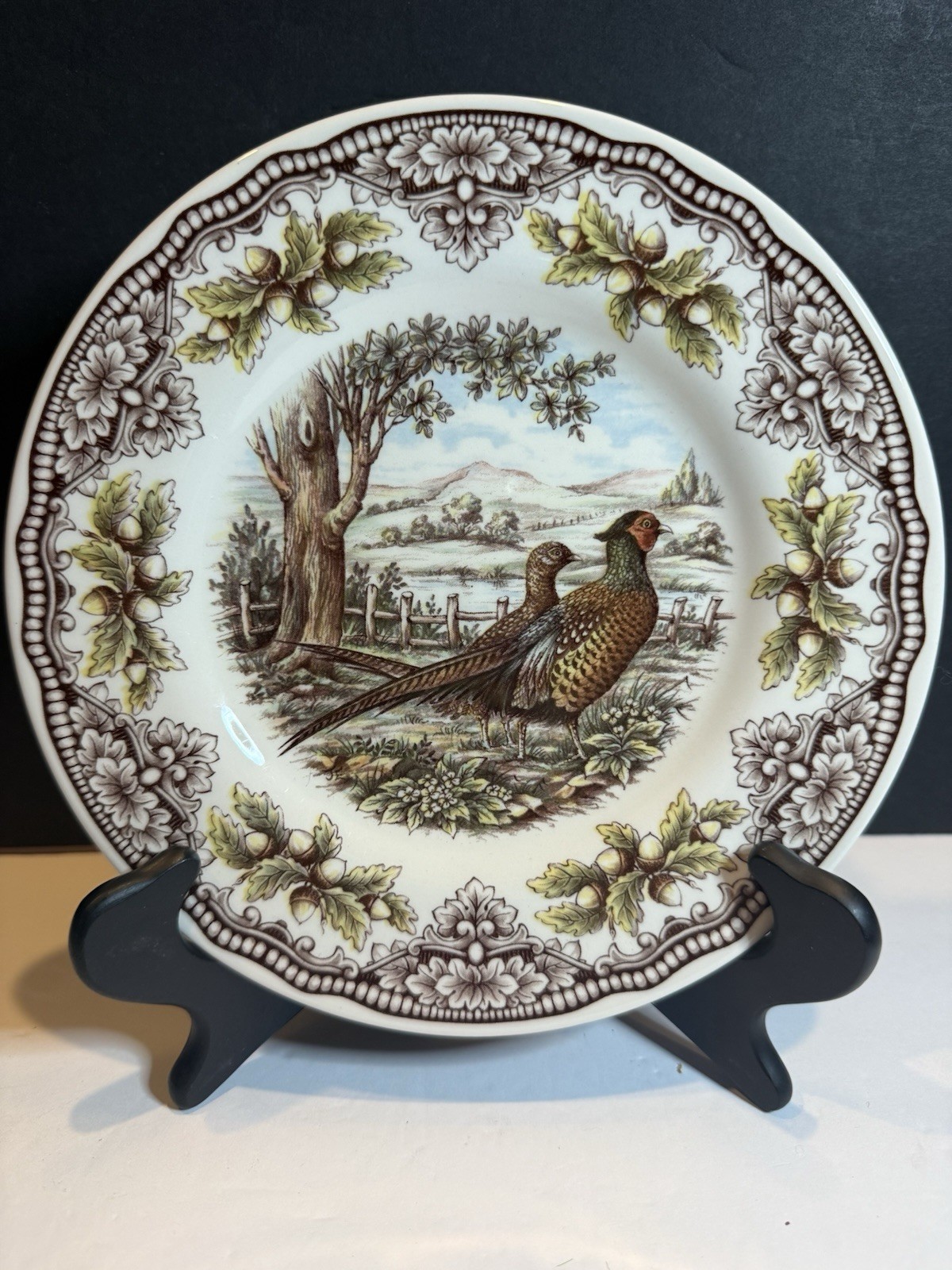 Victorian English Pottery Edward Challinor Pheasant Dinner Plate 9” England