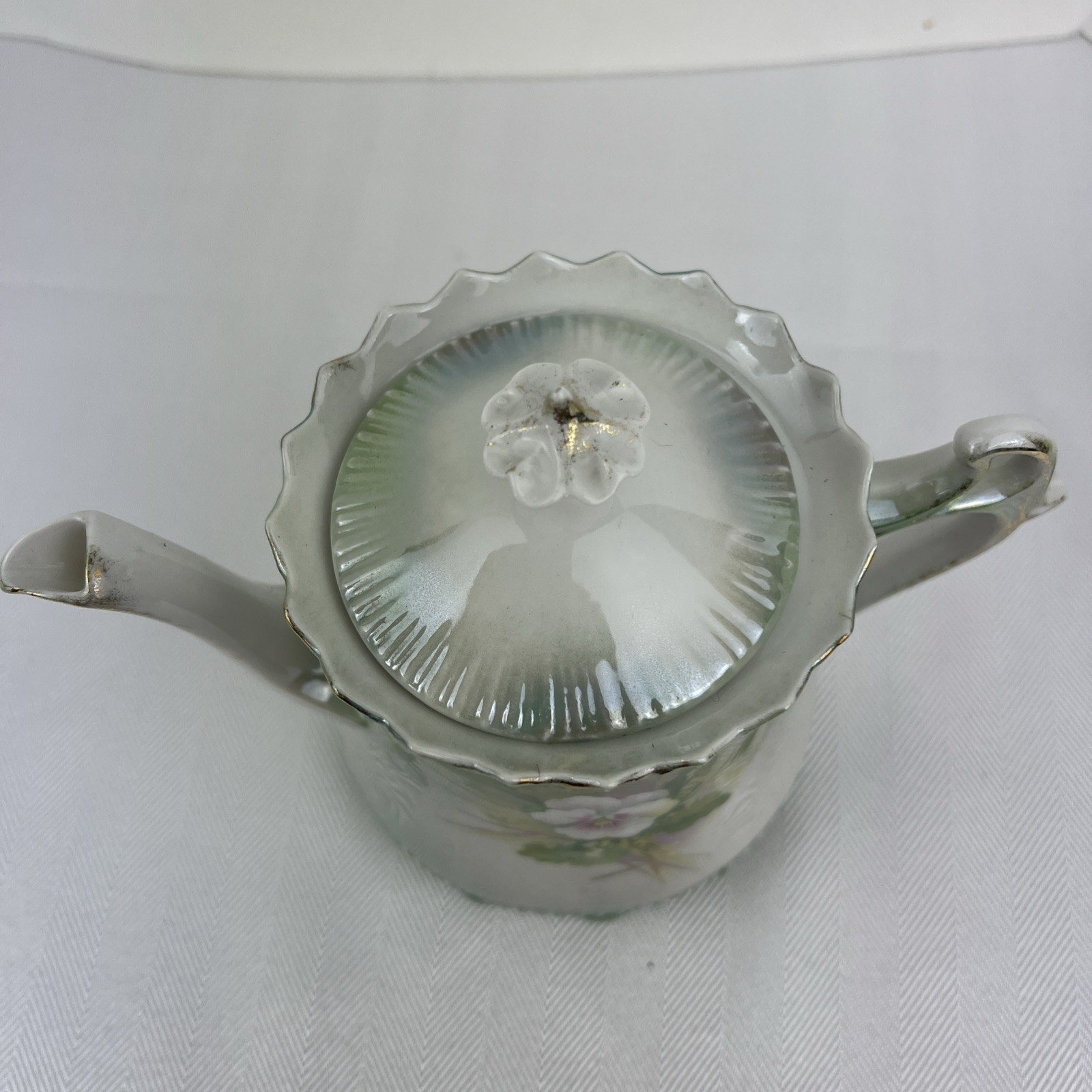 Antique RS Prussia RED MARK Porcelain Teapot Chocolate Pot Sugar Creamer Set