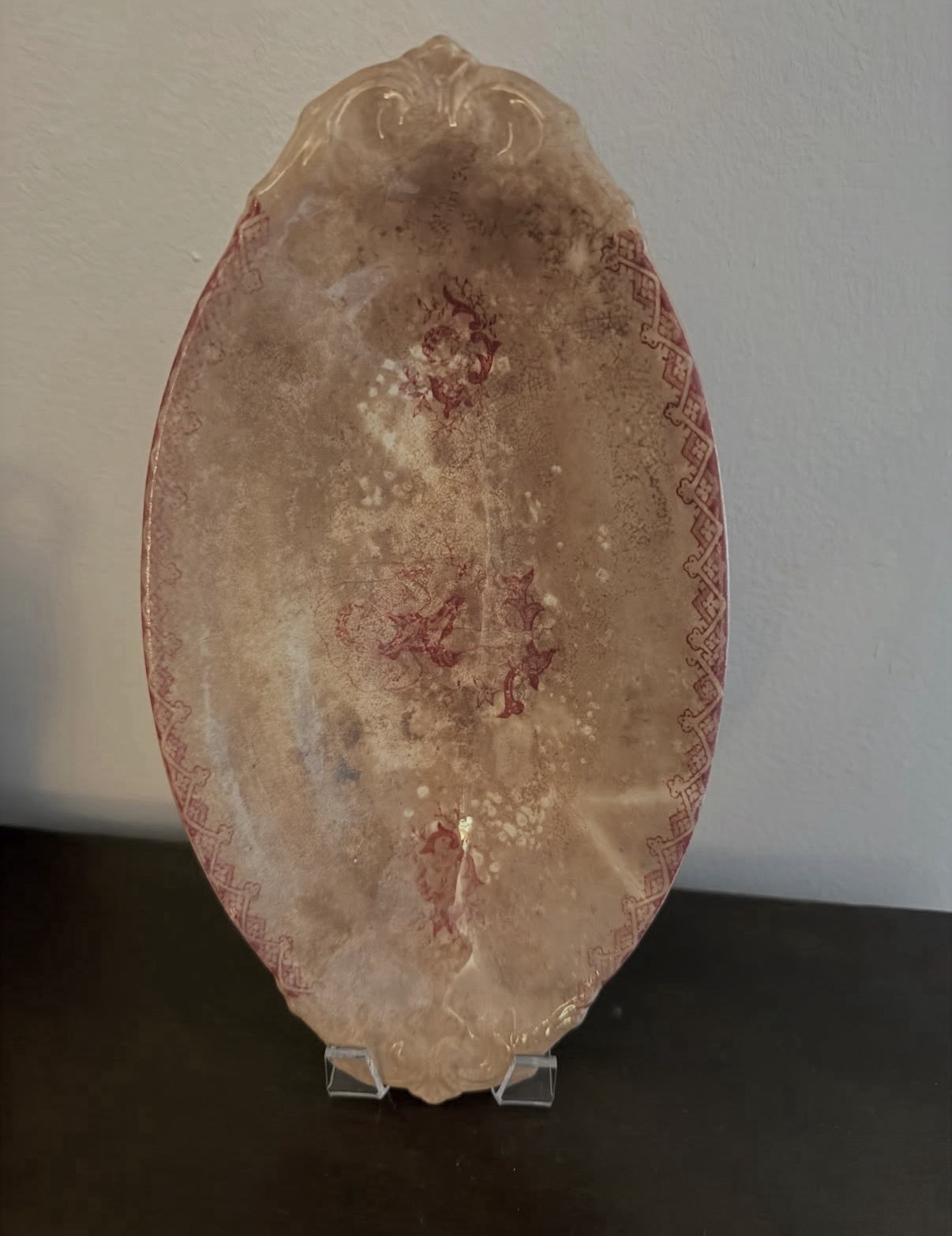Antique French Sarreguemines Transferware Ravier
