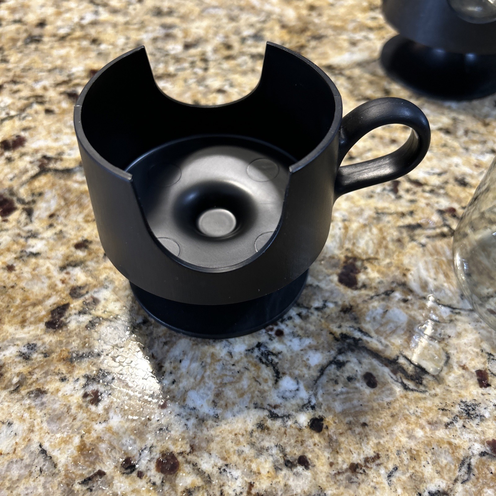 Vintage 70’s Glas-Snap Cups Black By Corning Set Of Six Bonus Smaller 1