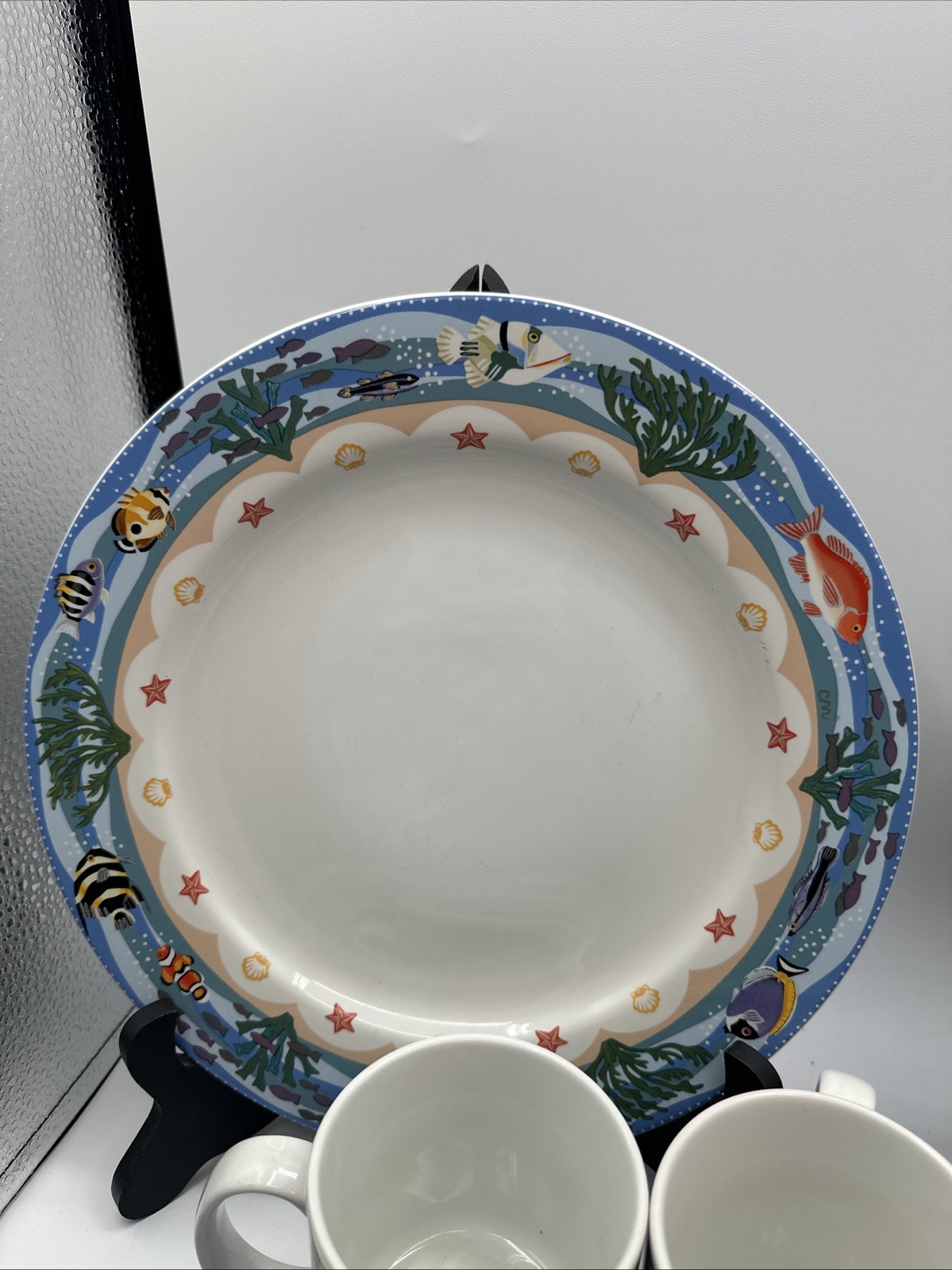 Sakura CORAL REEF Four 4 Piece Place Setting Plate ,Saucer, Mug (12 pieces)￼