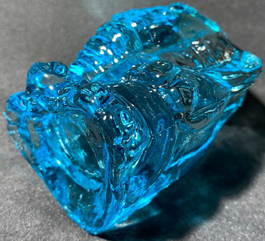 Blue Vaseline glass Circus elephant toothpick Q-tip holder uranium match crying