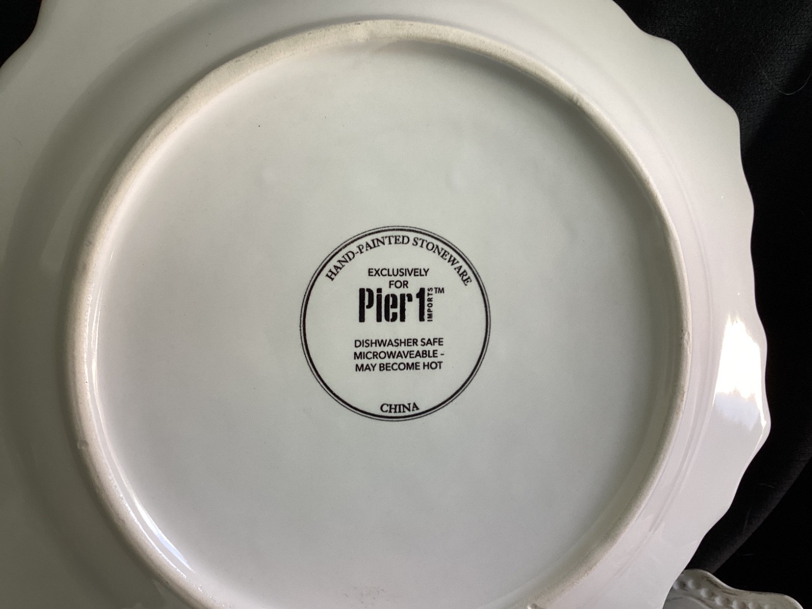 Pier 1 Imports Embossed Snowflake Stoneware Christmas Plates (Set of 2) 8¾” NEW