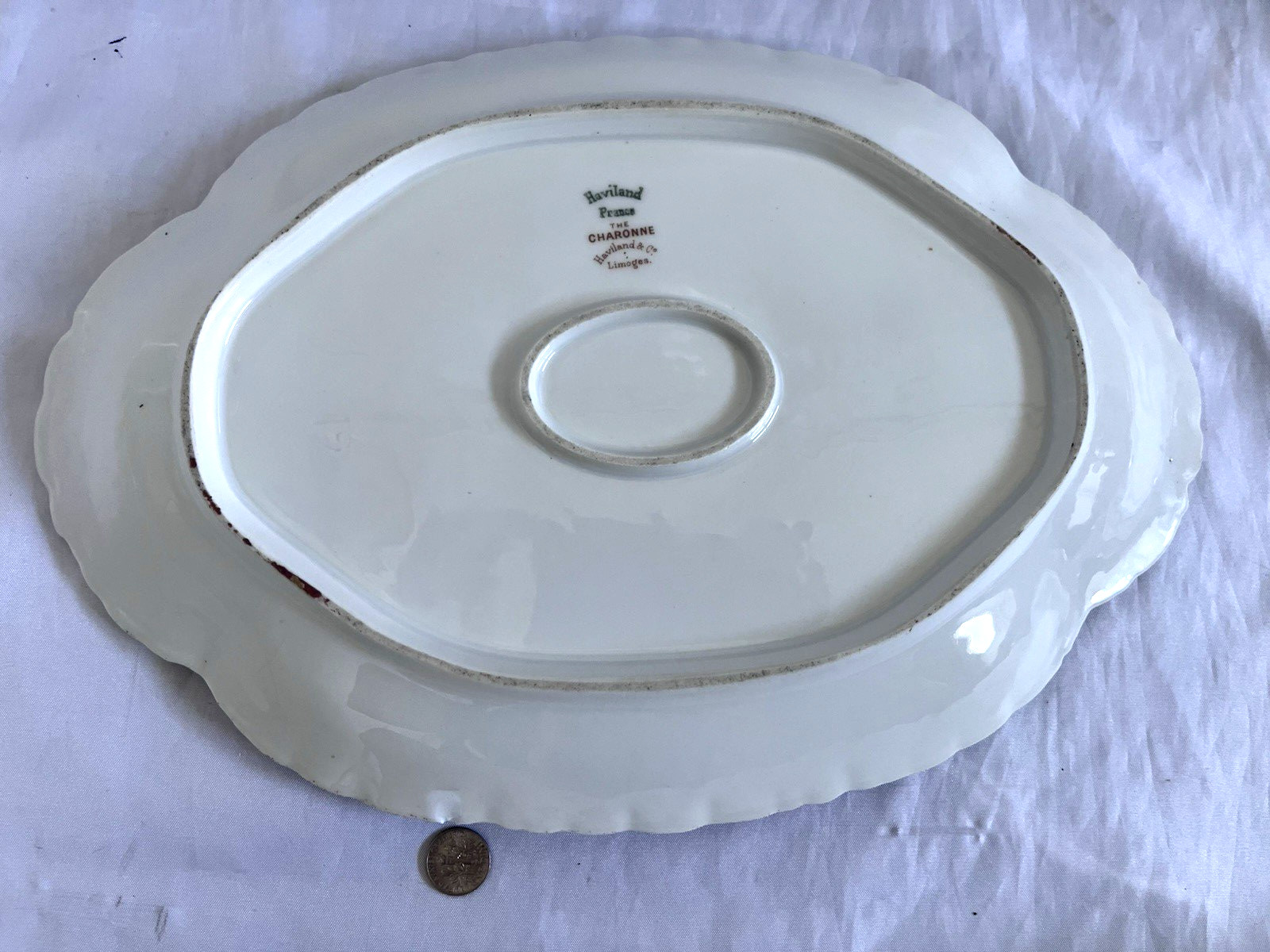 HAVILAND Limoges Charonne 13.5″ oval serving platter. Limoges. Floral.