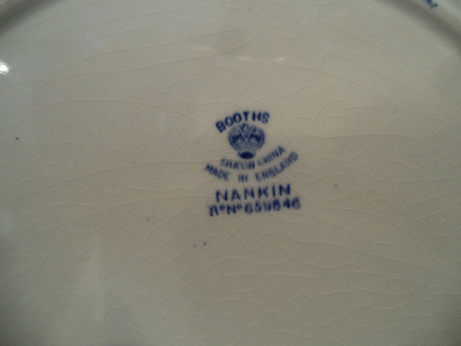 Booths England Flow Blue NANKIN Divided Plate 10 1/2″
