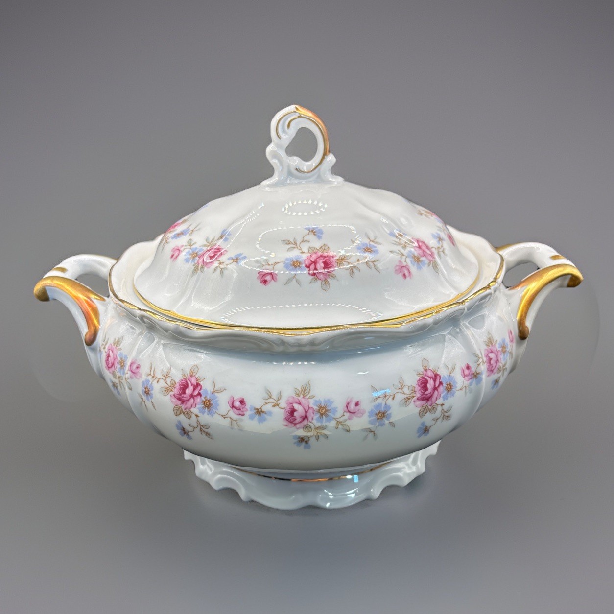 VINTAGE EDELSTEIN MARIA THERESIA FLORENCE FOOTED COVERED VEGETABLE TUREEN