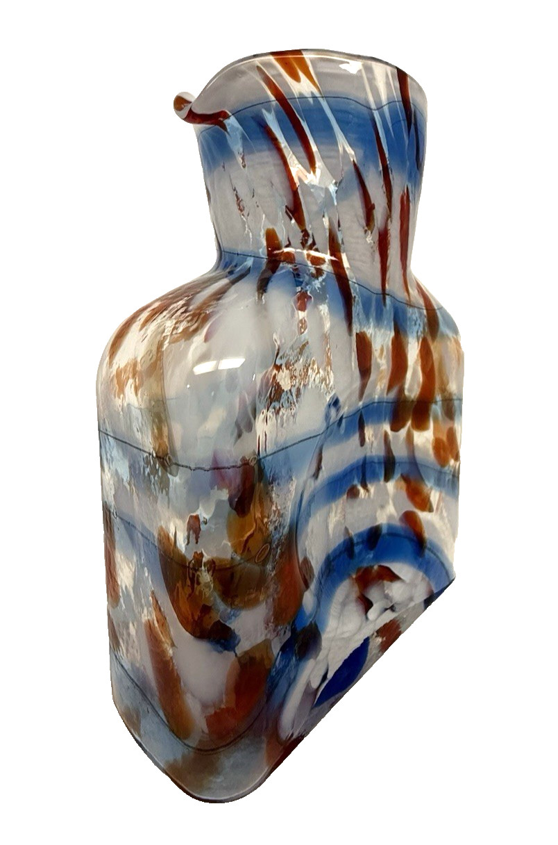 Blenko Glass Water Bottle 384 – Patriotic – Red White and Blue