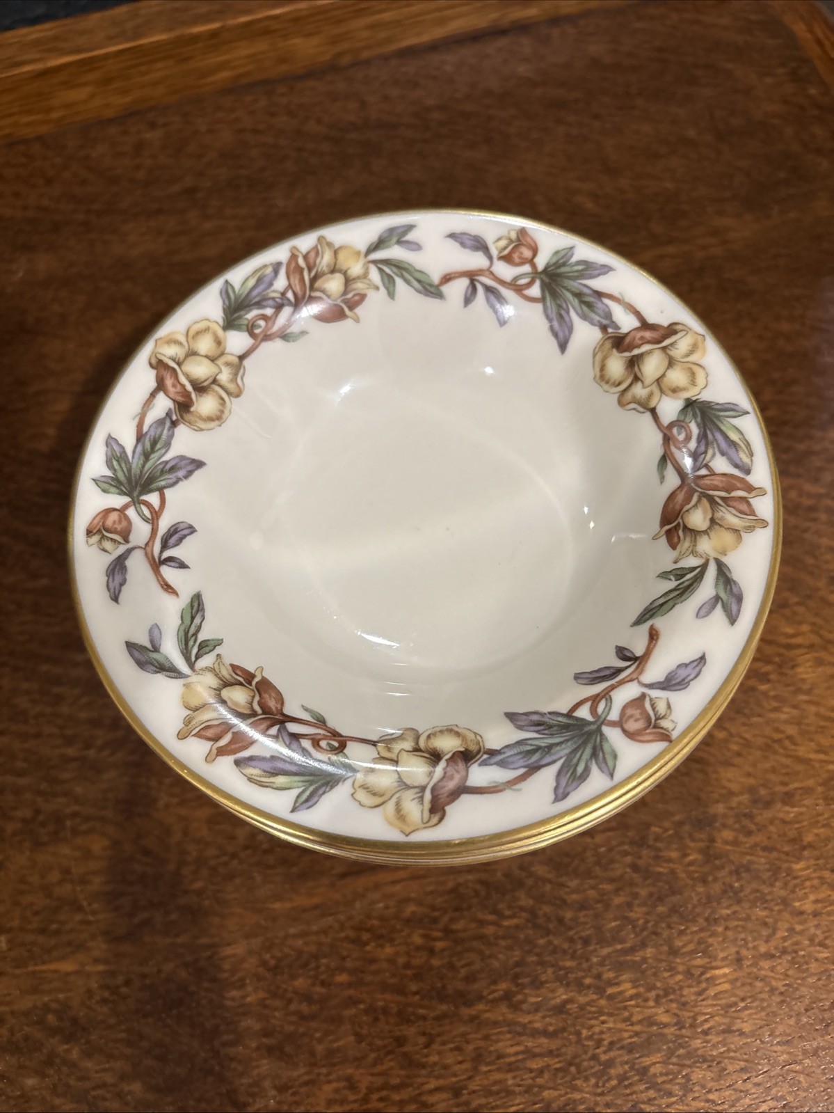 Flintridge USA Woodrose China Fruit/Dessert Bowls, Set Of Eight- 5 1/2 Inches