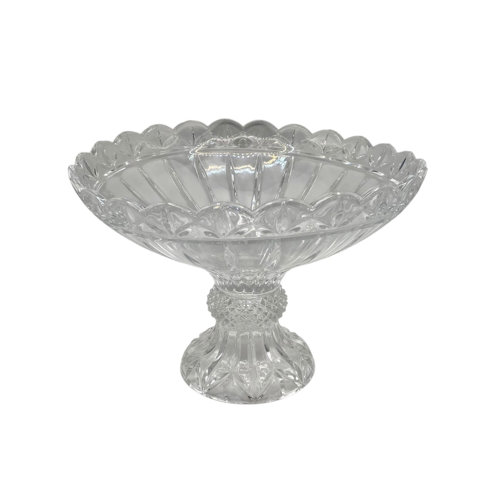 Shannon by Godinger Olympia Clear Crystal Pedestal Compote Pineapple Bowl