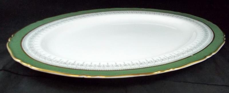 Royal Worcester Regency Green and Gray 15 Inch Oval Platter Z2730