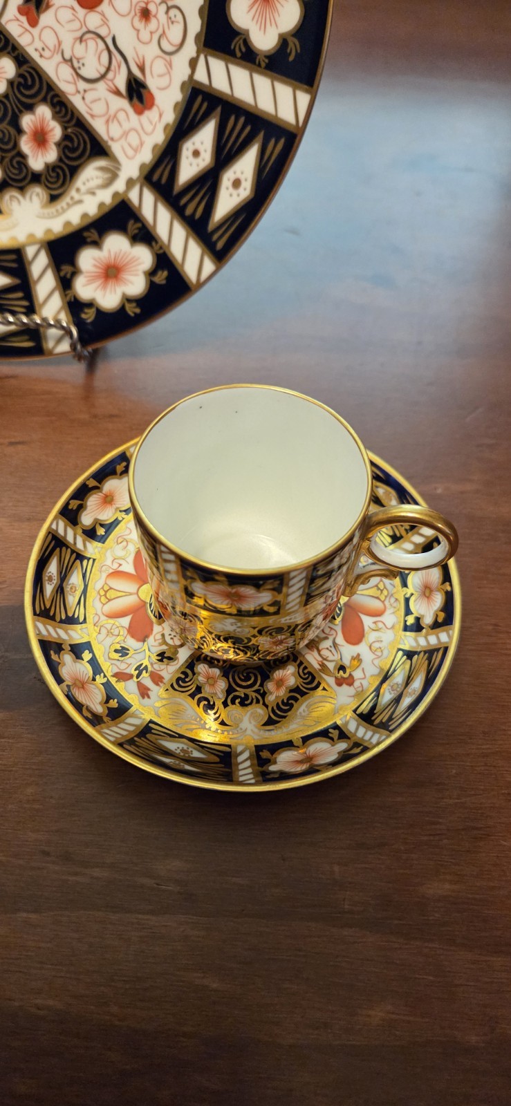 Royal Crown Derby Traditional Imari Handpainted Salad Plate Cup Saucer 3pcs