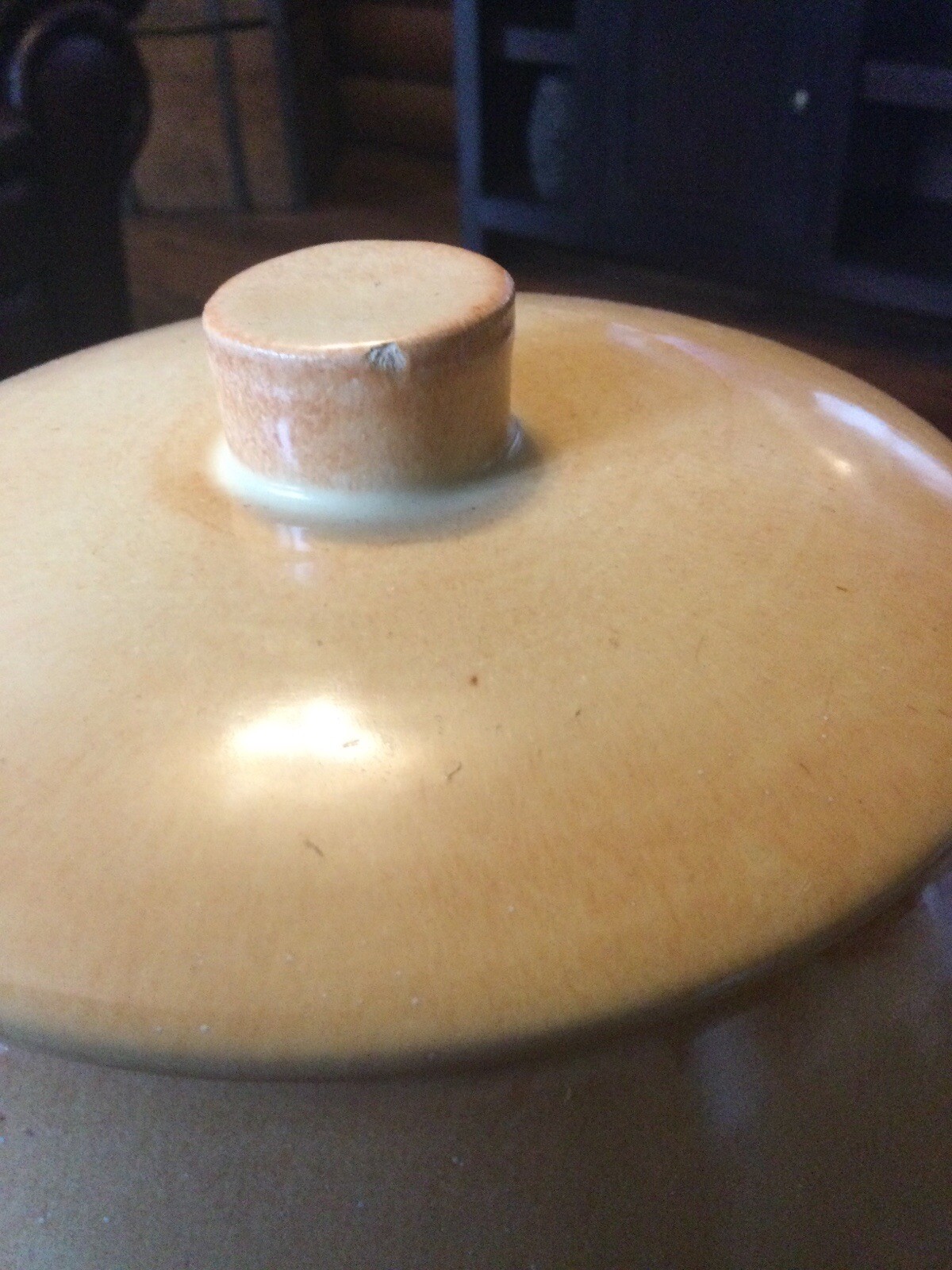La Solana Bean Pot With Lid Pottery Yellowish Beige Vintage