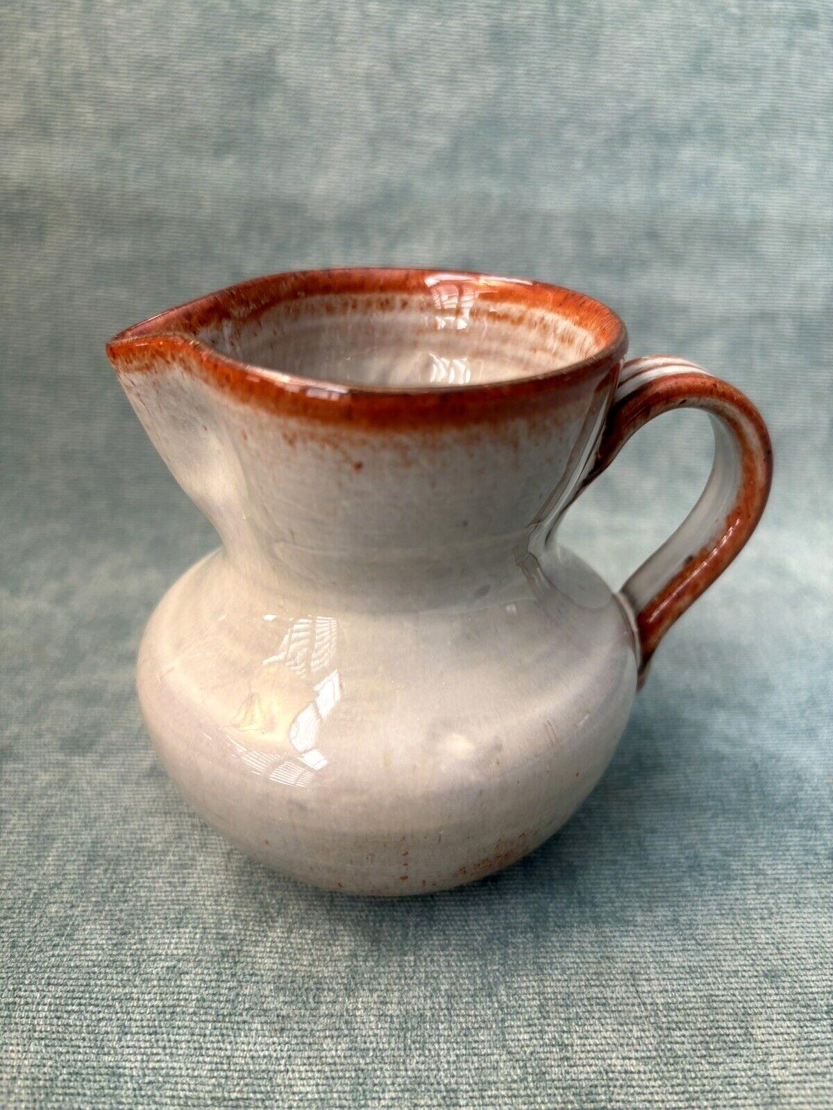 Seagrove Pottery Pitcher – Cole Pottery – Signed – Red Eye Gravy Glaze – 3.5 in