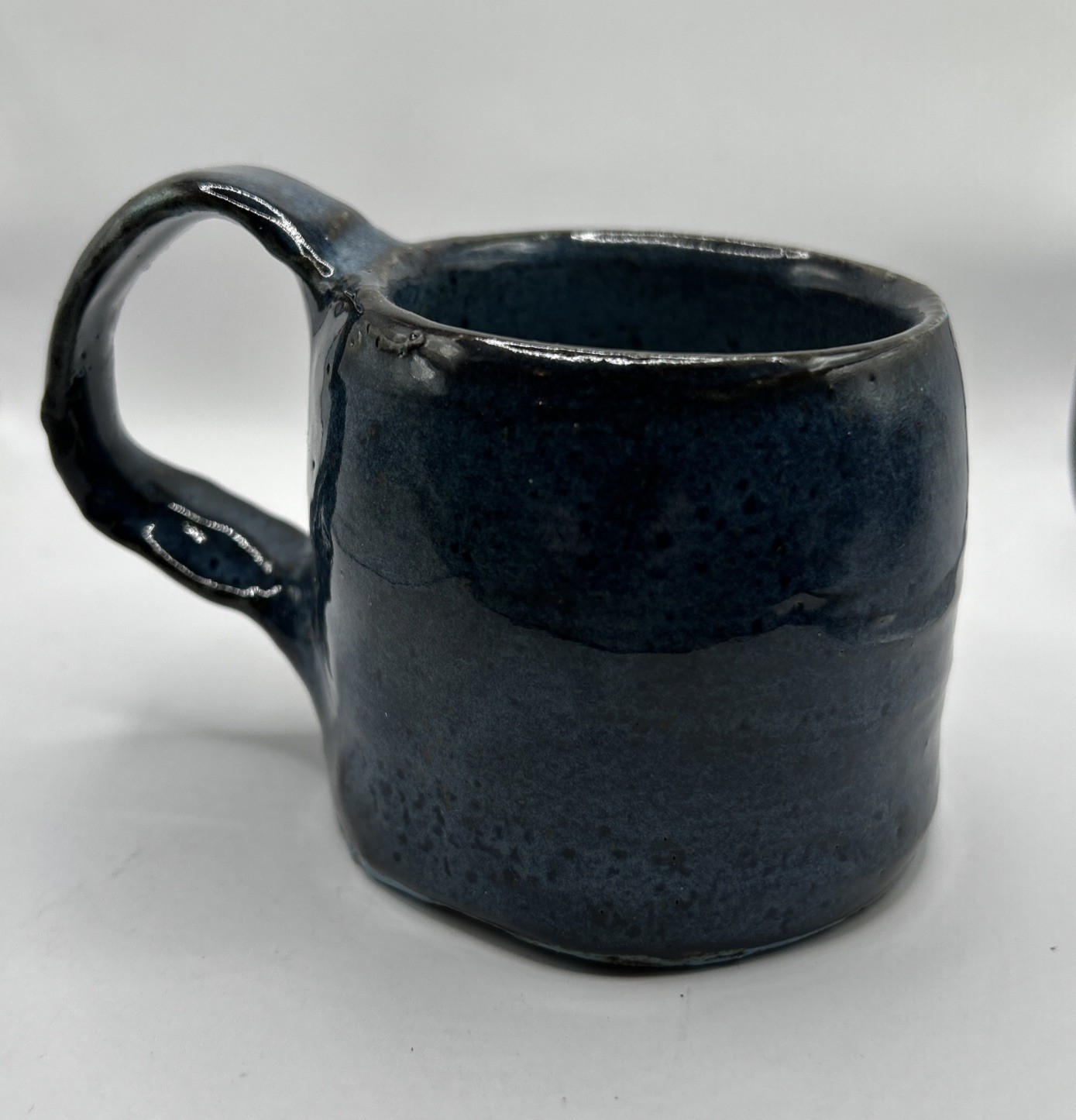 HANDMADE HAND THROWN HEAVY STONEWARE POTTERY MUG 1.2 lb 1 Of Kind Rustic Artisan
