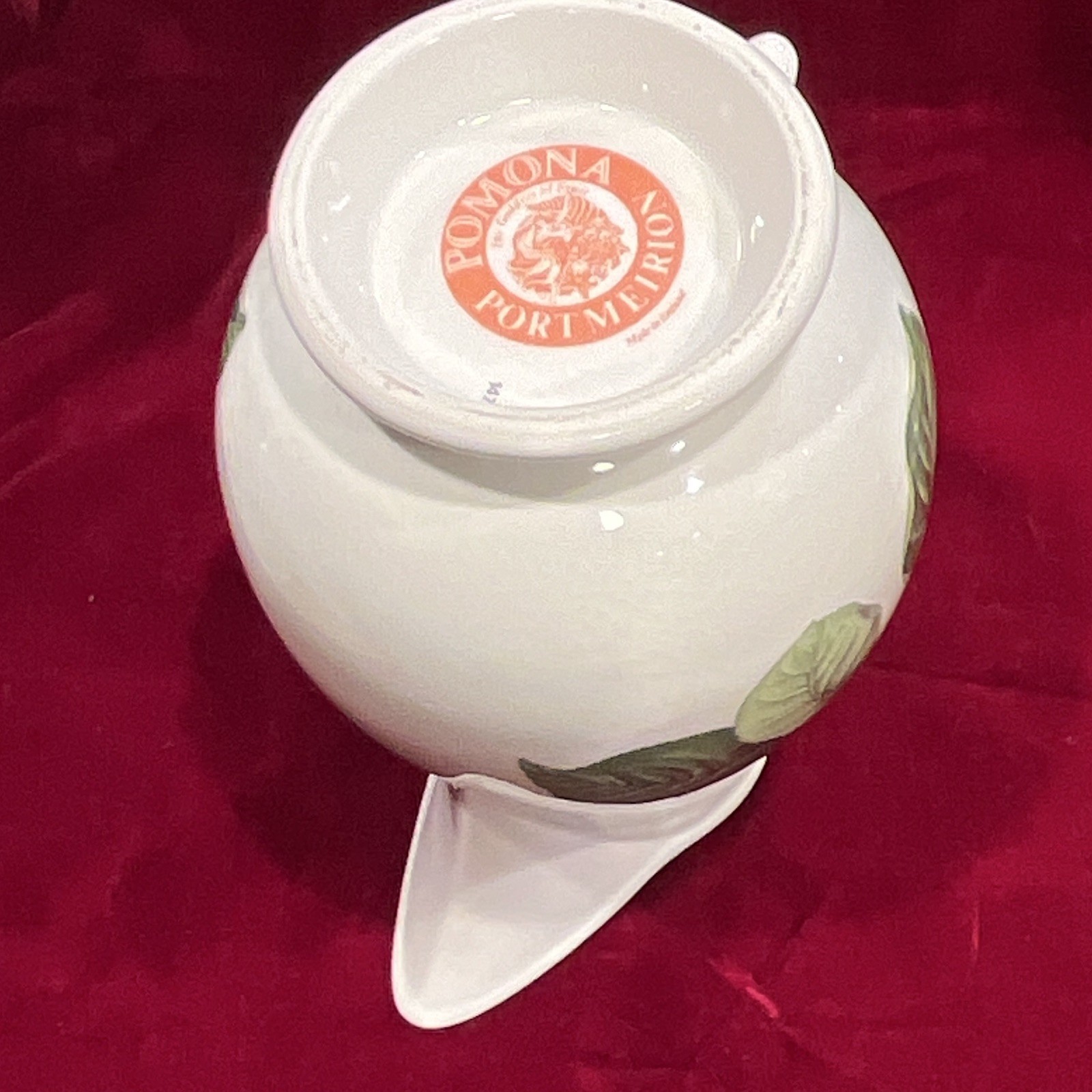 Portmeirion Pomona Fruit Pattern Ceramic Pitcher Jug, White Red Green Glossy