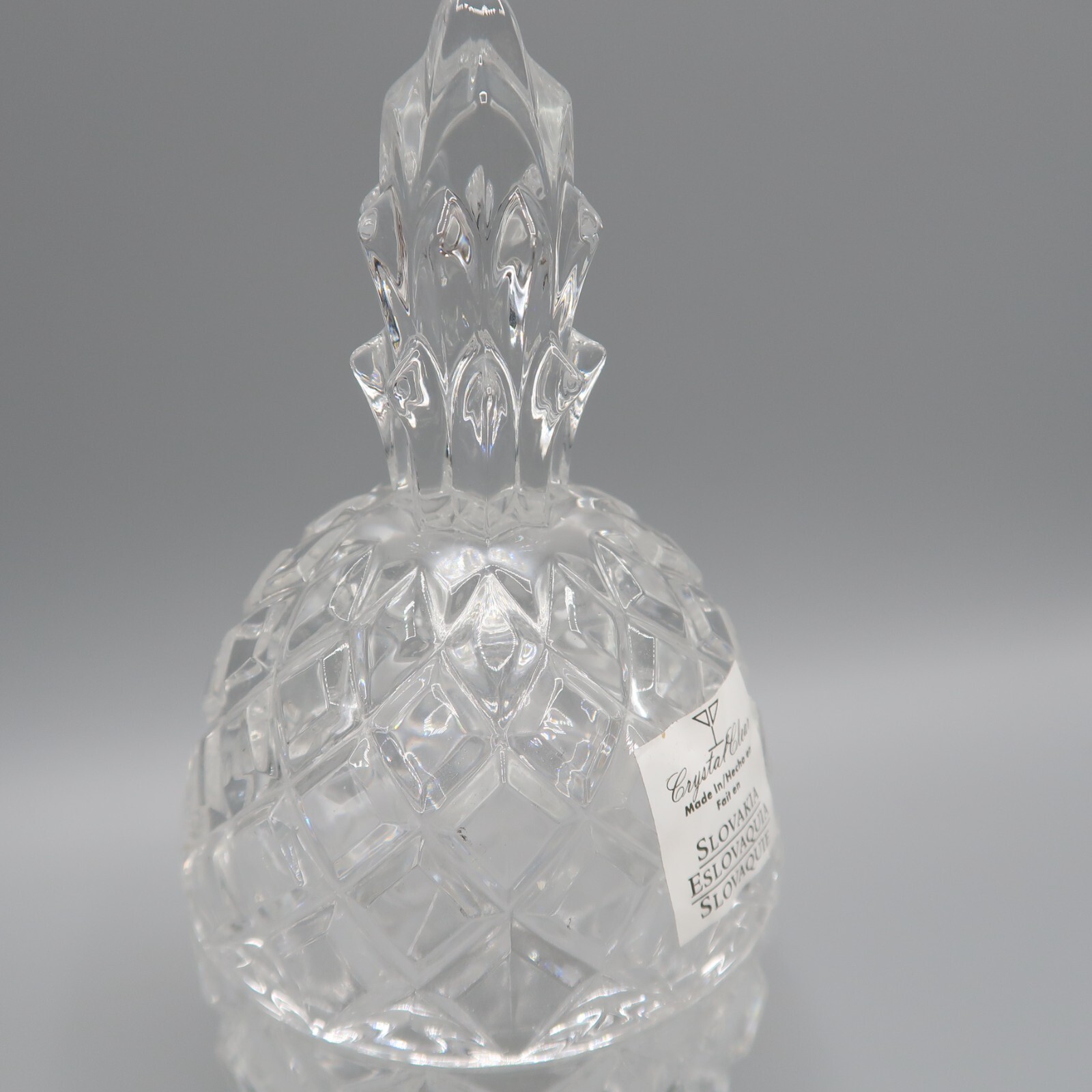 Vintage Pineapple Shape Crystal Clear Glass Footed Covered Candy Dish Slovakia