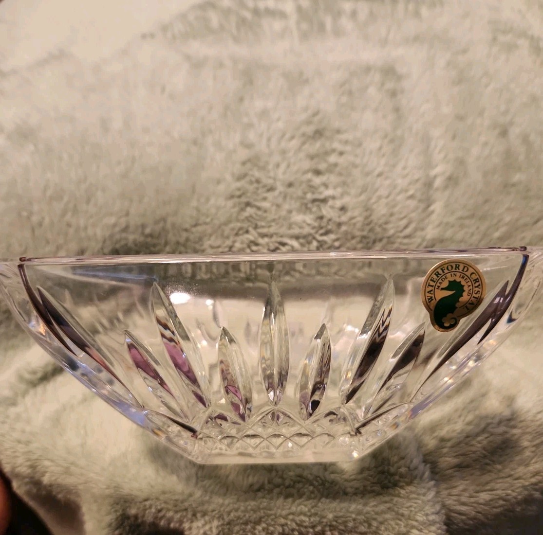 Vintage Waterford Crystal Lismore 6″ Square Seahorse etched Nicky Power 2003
