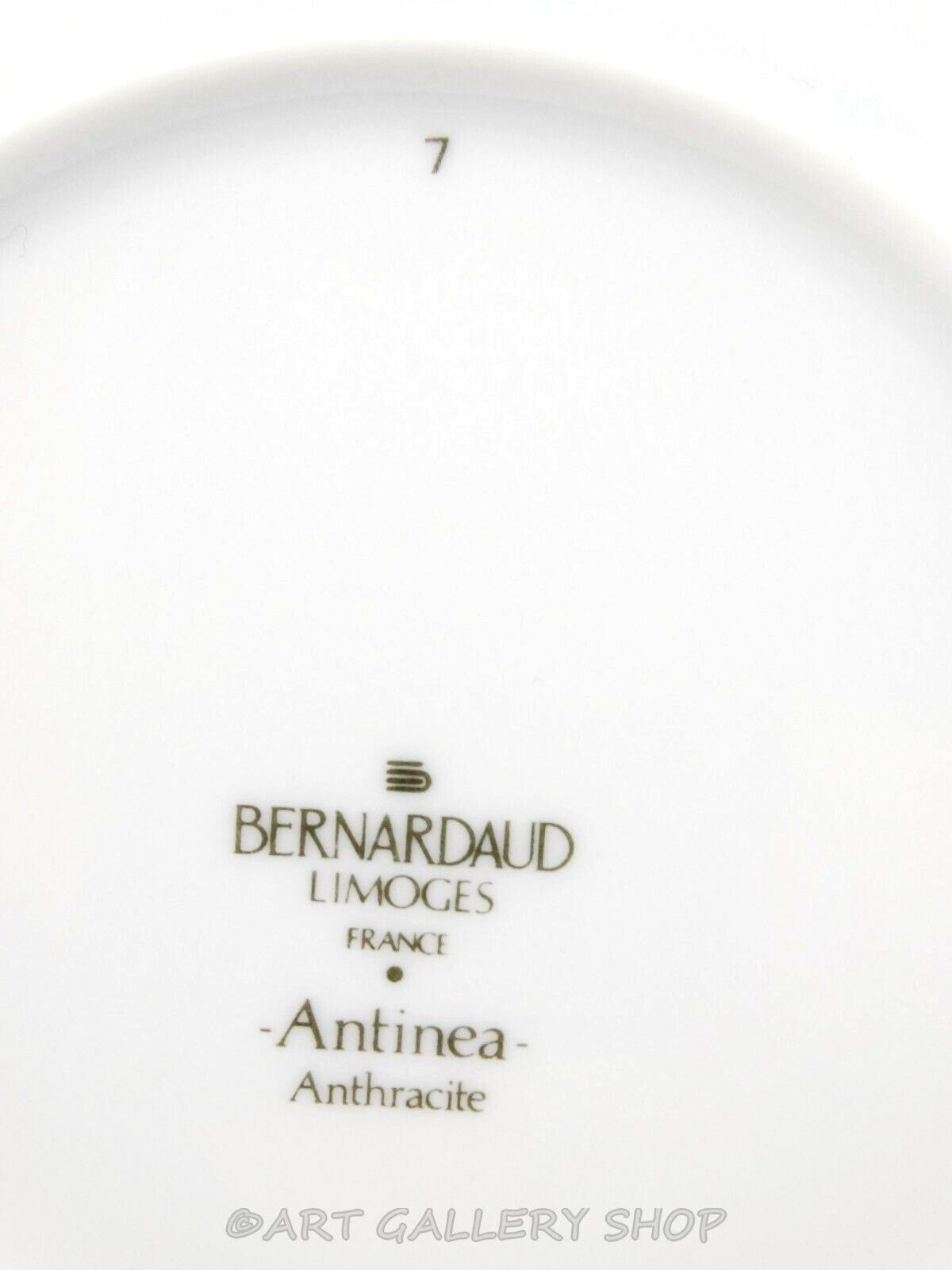 Bernardaud Limoges ANTINEA ANTHRACITE 6-1/2″ BREAD & BUTTER PLATES Set 6 Unused