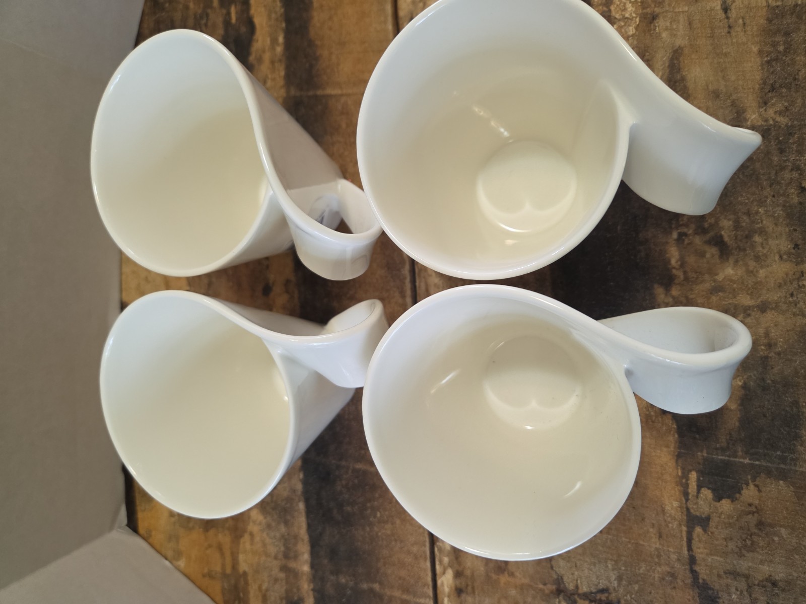 Set of 4 Villeroy Boch Coffee Mug Cup #1748 White NEW WAVE NEW!