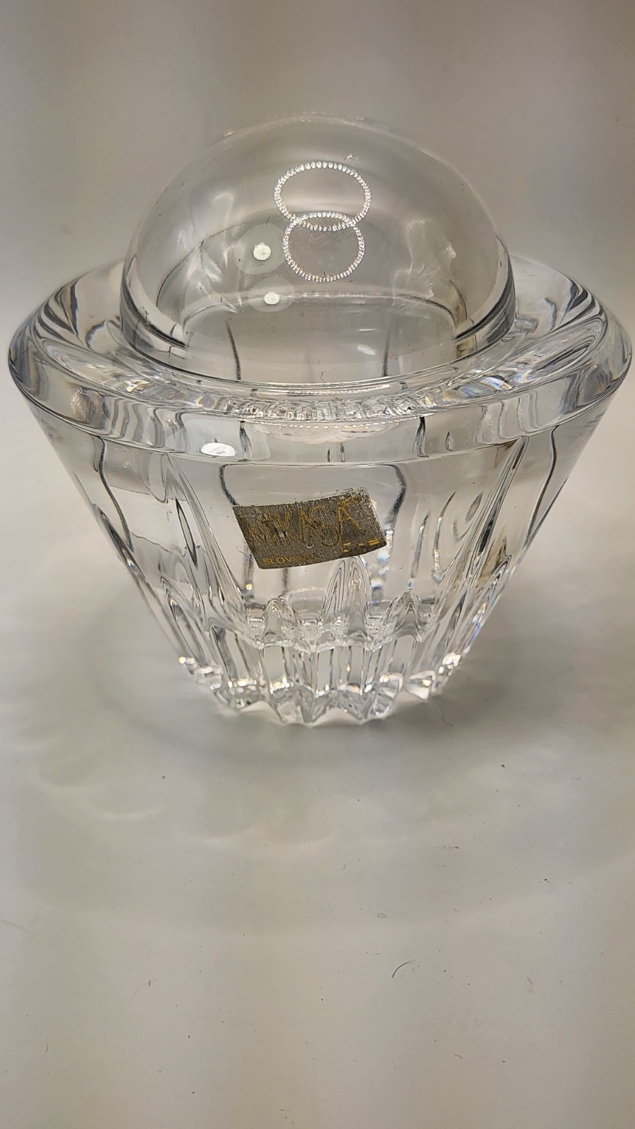 VTG Mikasa Crystal Caviar Server Lidded Bowl Made in Slovenia Heavy Cut Glass