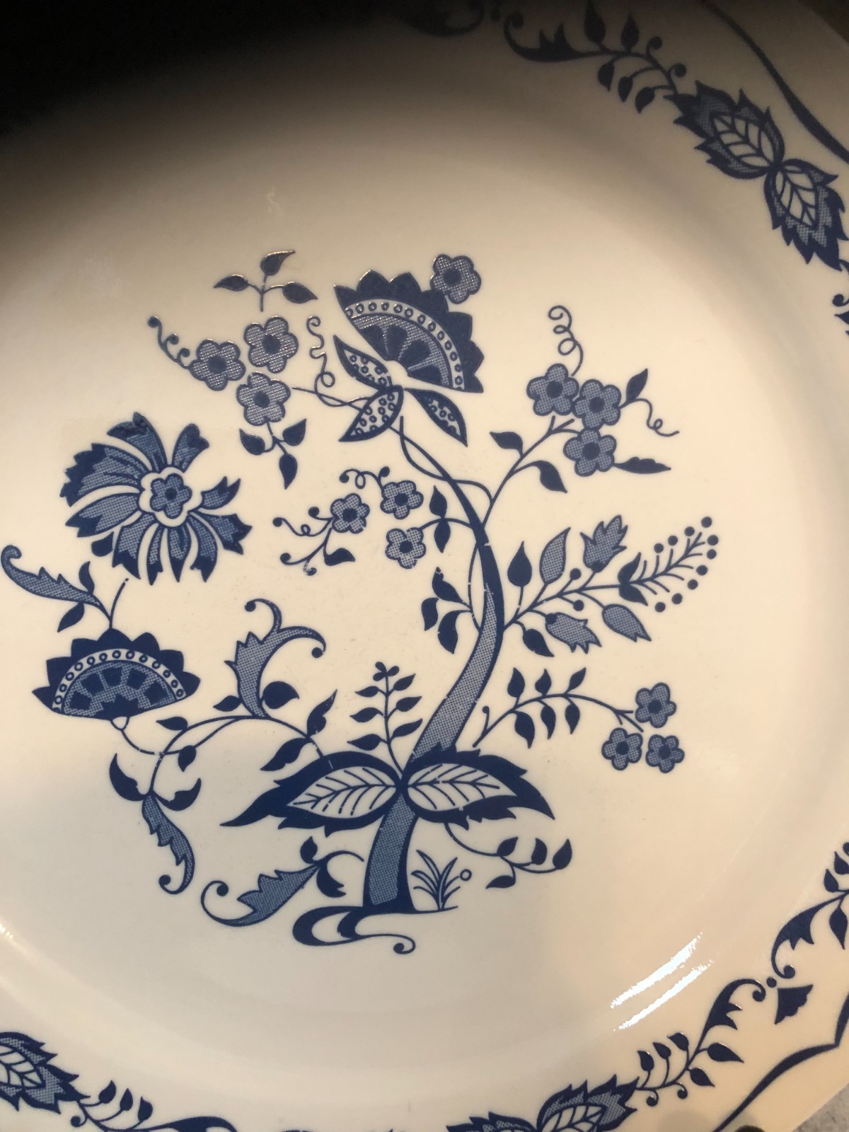 2 ~Vintage Corelle Blue Floral/Danube Onion 10.25″ Dinner Plates BEAUTIFUL!