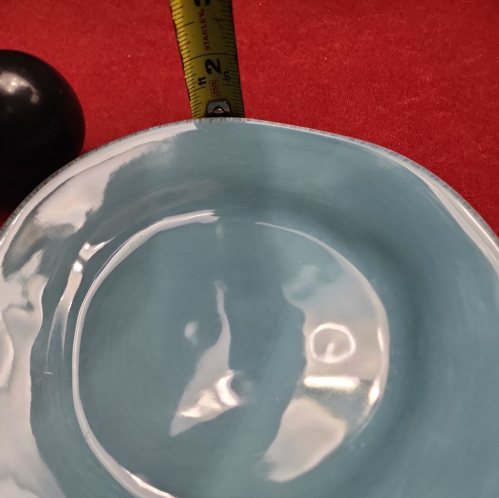 PIER 1 Stoneware ELEMENTAL 4 Salad Plates 8 25″ Smoke Blue RETIRED Asymmetrical