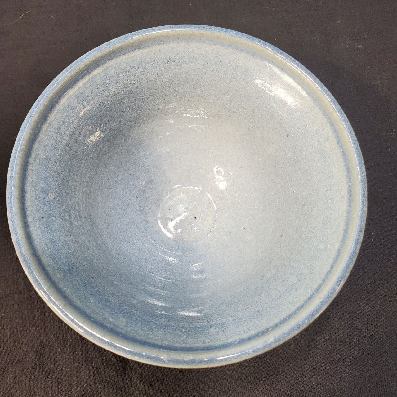 Hand Thrown Art Pottery Bowl Blue and Grey Glazed Signed 5″ Wide Stoneware