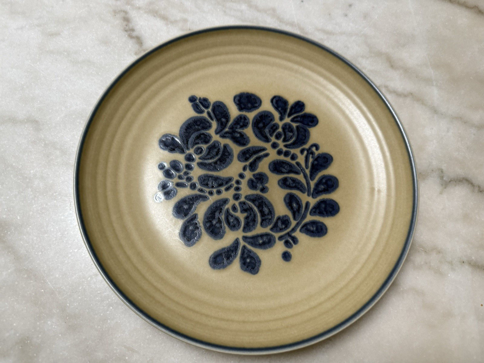 RARE Vintage Pfaltzgraff Folk Art 20th Anniversary Dinner Plate 10″ Blue Beige