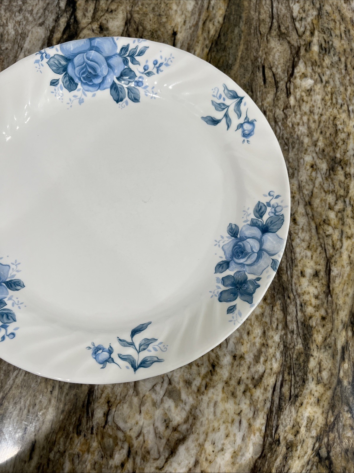 Vintage 5 Corelle Corning Blue Velvet Rose Vitrelle Dinner Plates 10 1/4″ 🇺🇸