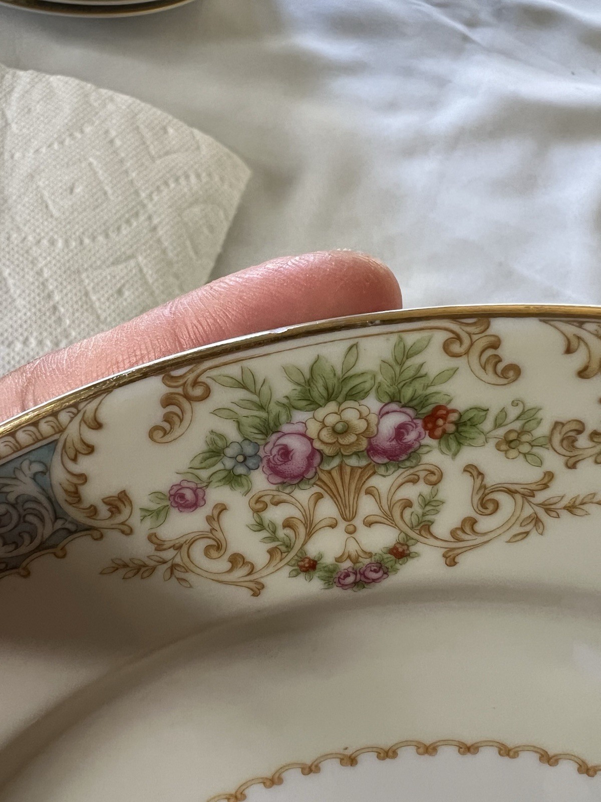 Rose China Noritake Clermont 9 Place Setting Occupied Japan Floral Scroll 84PC